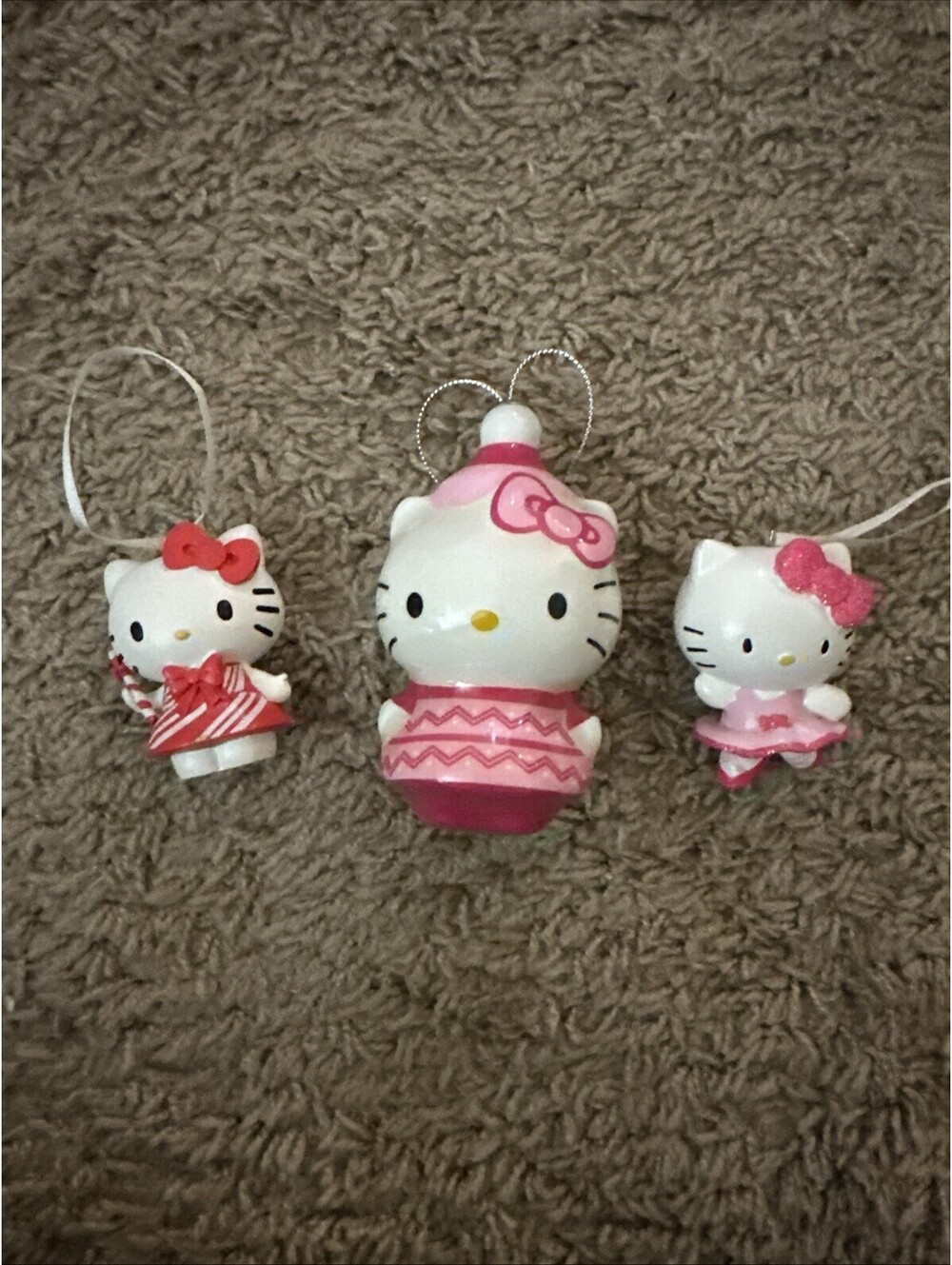 Hello Kitty Toys Mixed Lot Of 3 Sanrio Plastic Ornaments